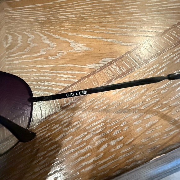 Quay x Desi High Key Mini in Black & Smoke Gradient Sunglasses - Picture 4 of 7